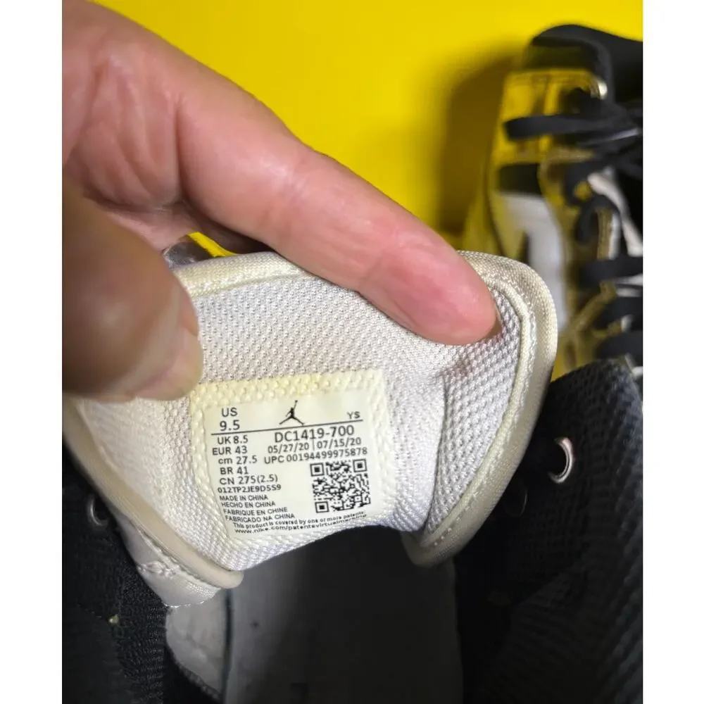 Nike Air Jordan 1 Mid SE Metallic Gold Black White DC1419-700 Size 9.5